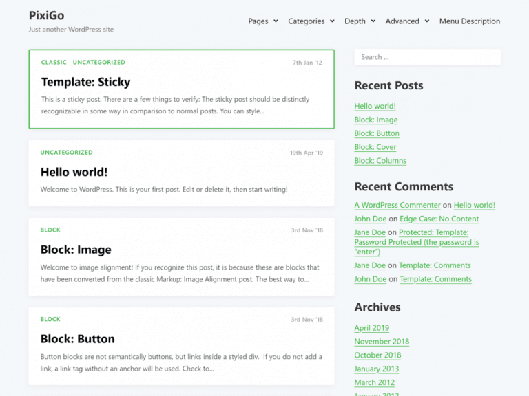 PixiGo WordPress Theme