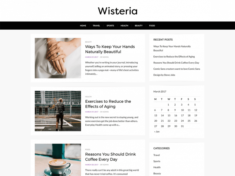 Wisteria WordPress Theme