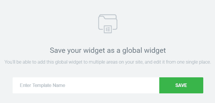 Save Global Widget - Elementor