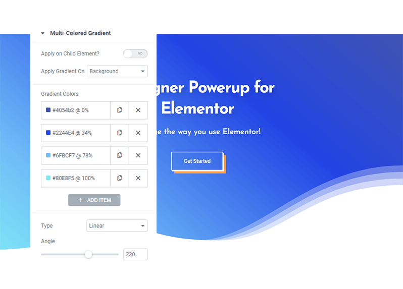 Designer Powerup for Elementor - Advanced Gradients