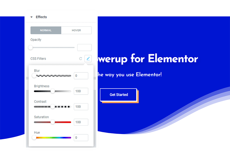 Designer Powerup for Elementor - Filter Effects