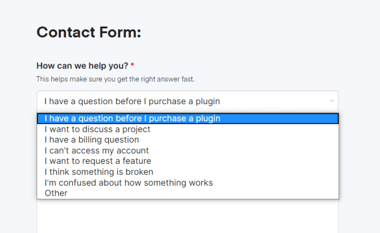 Contact form on Pixify website - Designer Powerup